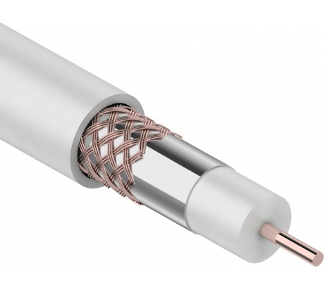 RG-6U кабель коаксиальный 75 Ом, CU (64%), белый, 100 м